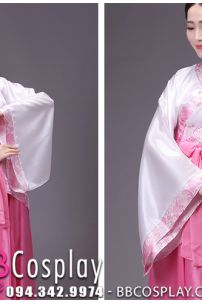 Cổ Trang Thời Tần Áo Trắng Váy Hồng