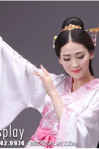 Cổ Trang Thời Tần Áo Trắng Váy Hồng