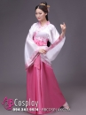 Cổ Trang Thời Tần Áo Trắng Váy Hồng