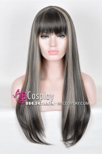 Tóc Giả Đen Line Vàng Kim 60Cm