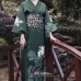 Yukata Xanh Rêu Hoa Trắng Tặng Kèm Thắt Lưng