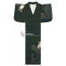 Yukata Xanh Rêu Hoa Trắng Tặng Kèm Thắt Lưng
