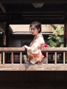 Áo Yukata Hoa Đào Cam Tặng Kèm Thắt Lưng