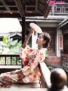 Áo Yukata Hoa Đào Cam Tặng Kèm Thắt Lưng