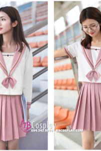 Trang Phục Nữ Sinh Nhật Bản 2020 Cổ Hồng Áo Trắng