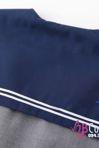 Trang Phục Seifuku Nữ Sinh Nhật Áo Xám Cổ Xanh Tay Ngắn