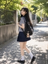 Đồ Seifuku Nữ Sinh Nhật Áo Xám Cổ Xanh Tay Ngắn