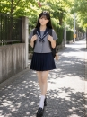 Đồ Seifuku Nữ Sinh Nhật Áo Xám Cổ Xanh Tay Ngắn