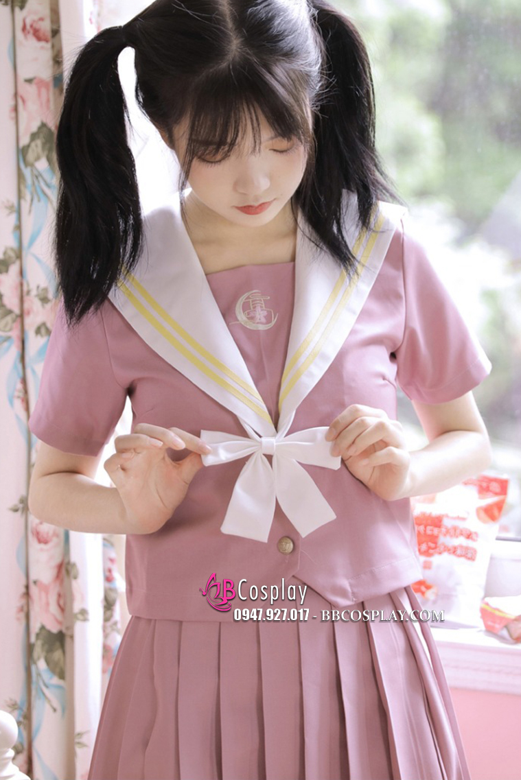 Váy Nữ Sinh Nhật Bản Hồng Đáng Yêu