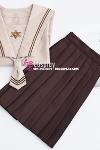 Đồng Phục Nữ Sinh Nhật Seifuku Cafe Sữa Ngắn Tay