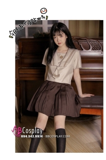 Đồng Phục Nữ Sinh Nhật Seifuku Cafe Sữa Ngắn Tay