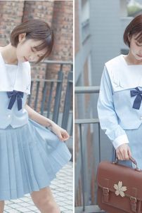 Bộ Đồng Phục Nữ Sinh Tone Xanh Pastel