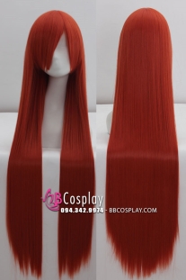 Tóc Giả Đỏ Cam Đỏ 100Cm