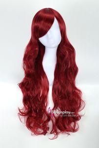 Tóc Giả Đỏ Rượu Xoăn Dài 60Cm