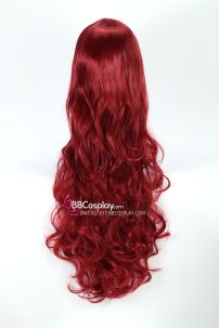 Tóc Giả Đỏ Rượu Xoăn Dài 60Cm