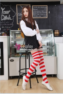 Vớ Sọc Đỏ Trắng Nữ Sinh Phong Cách Manga