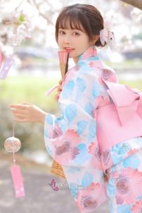 Áo Yukata Mùa Hè Xanh Tặng Kèm Thắt Lưng