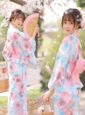 Áo Yukata Mùa Hè Xanh Tặng Kèm Thắt Lưng