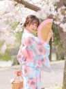 Áo Yukata Mùa Hè Xanh Tặng Kèm Thắt Lưng
