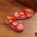 Hài Vải Trẻ Em Đỏ Thêu Hoa Size 31