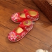 Hài Vải Trẻ Em Đỏ Thêu Hoa Size 31