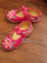 Hài Vải Trẻ Em Đỏ Thêu Hoa Size 31