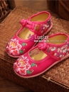 Hài Vải Trẻ Em Đỏ Thêu Hoa Size 31