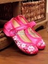 Hài Vải Trẻ Em Hồng Thêu Hoa Size 32