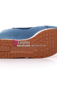 Hài Vải Trẻ Em Xanh Thêu Hoa Size 33