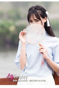 Hán Phục Cách Tân Cá Chép Áo Xanh Váy Kem