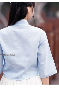 Hán Phục Cách Tân Cá Chép Áo Xanh Váy Kem