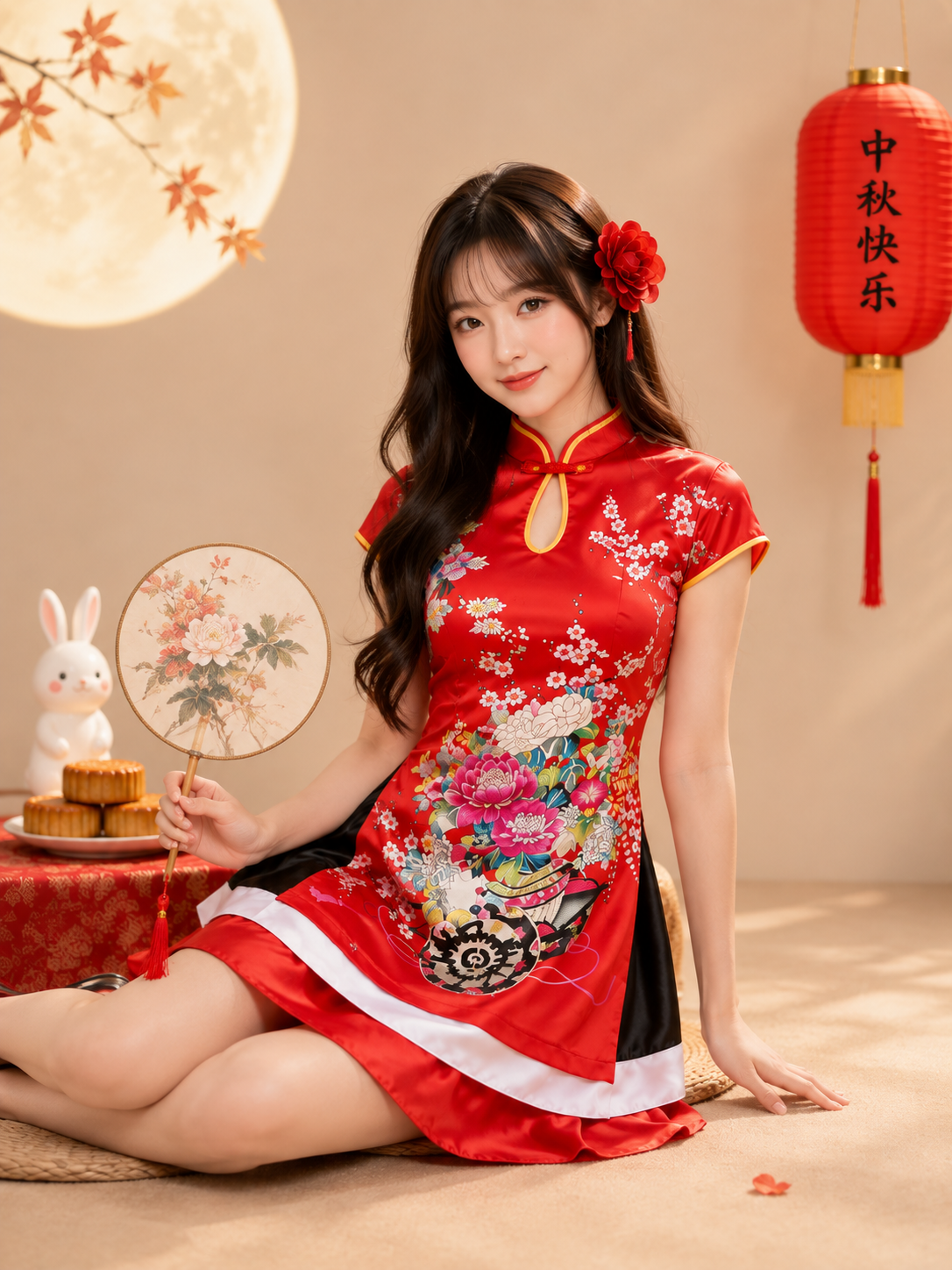 Qiloli Đỏ Phi Cổ Giọt Có Tay