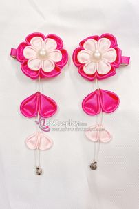 Kanzashi Hồng Cài Tóc Nhật Bản - Hoa Hồng