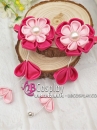 Kanzashi Hồng Cài Tóc Nhật Bản - Hoa Hồng