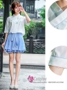 Hán Phục Cách Tân Tiểu Ái Áo Trắng Váy Xanh