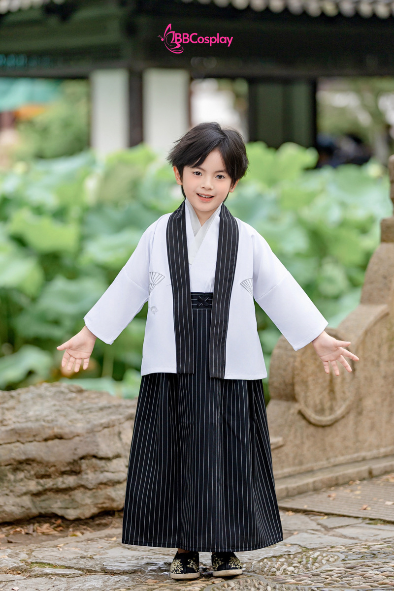 Kimono Bé Trai - Mẫu Trắng