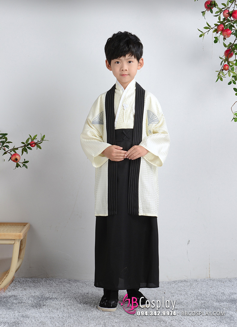 Kimono Bé Trai - Mẫu Trắng