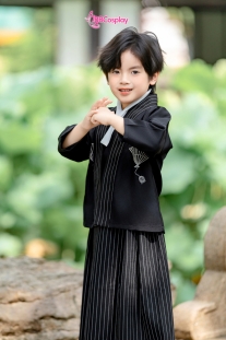 Trang Phục Nhật Bản Kimono Bé Trai Phong Cách Samurai - Mẫu Đen