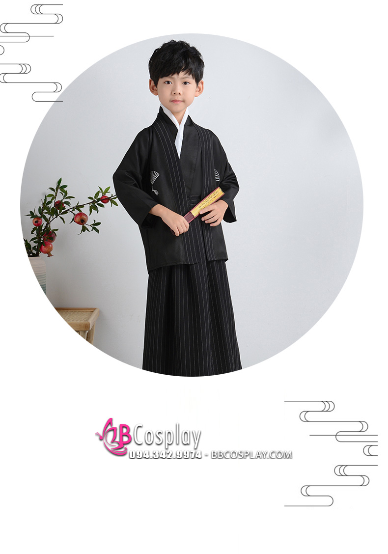 Kimono Bé Trai - Mẫu Đen