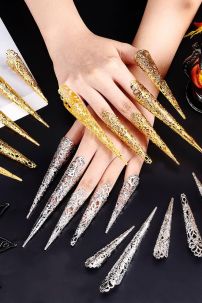 Móng Tay Cổ Trang Màu Vàng - Hộ Giáp - Hộ Chỉ