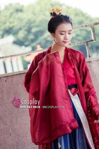 Yếm Đỏ Bỉ Ngạn Cổ Trang Mặc Với Hán Phục