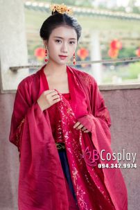 Yếm Đỏ Bỉ Ngạn Cổ Trang Mặc Với Hán Phục