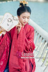 Yếm Đỏ Bỉ Ngạn Cổ Trang Mặc Với Hán Phục