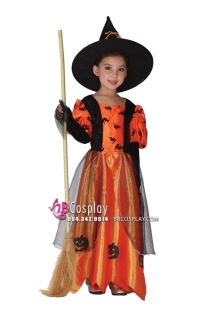 Trang Phục Phù Thủy Bé Gái Màu Có Hình Con Dơi