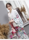 Kimono Yukata Nhật Bản Trắng Hoa Hiện Đại