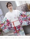 Kimono Yukata Nhật Bản Trắng Hoa Hiện Đại
