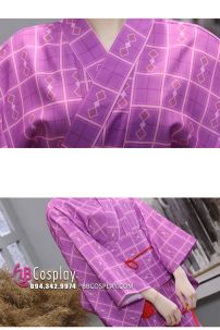 Yukata Nhật - Kimono Tím Sữa Hiện Đại