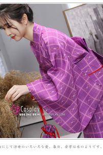 Yukata Nhật - Kimono Tím Sữa Hiện Đại