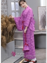 Yukata Nhật - Kimono Tím Sữa Hiện Đại