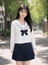 Đồ Seifuku Nữ Sinh Nhật Bản Hoa Tuyết - Cổ Áo Xanh